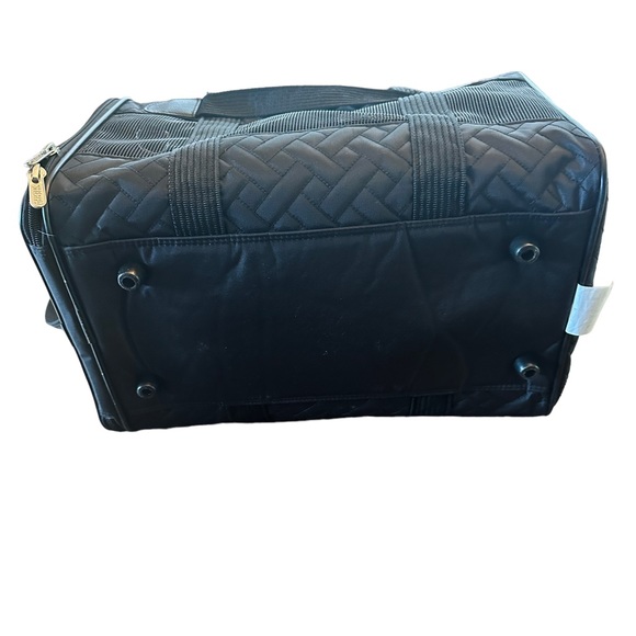 Sherpa deluxe medium airline approved pet carrier black herringbone EUC - Picture 3 of 15